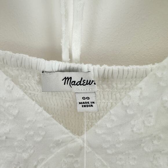 Madewell Tie Back Flutter Sleeve Tiered Midi Dress White Cottagecore US 00 NWT - Picture 13 of 16